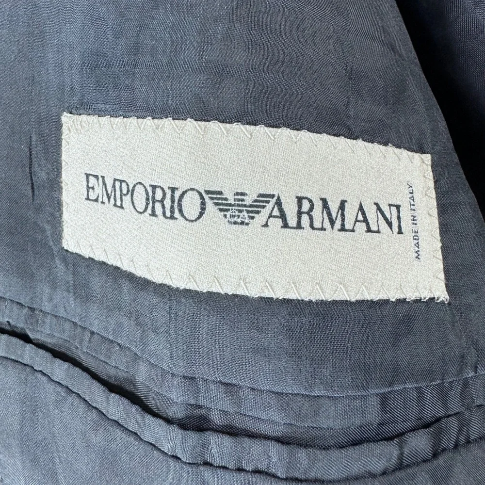 Emporio Armani‎ Blazer Mens 44R Grey Virgin Wool Cashmere Suit Jacket Italy
